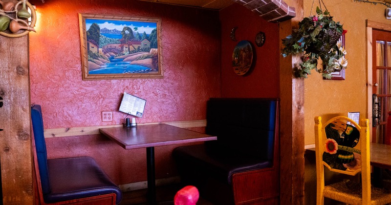 Interior, seating booths