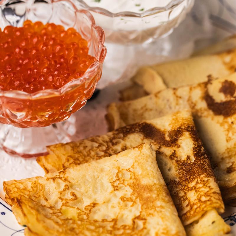 menu item 13 of 36, Blinis with Red Caviar