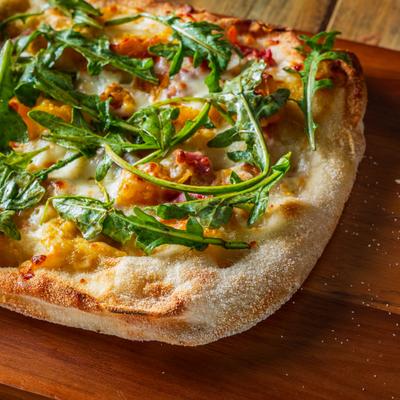 Flatbread Pizza with arugula.