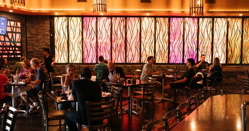 Interior, dining area with guests dining