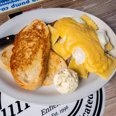 Ravioli Benedict.