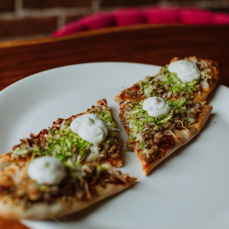 Sausage & Grated Broccoli Flatbread photo
