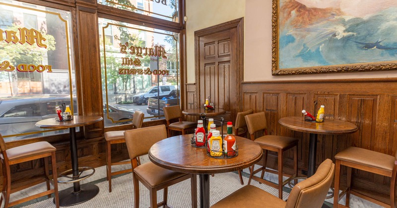 Interior, tables and seats