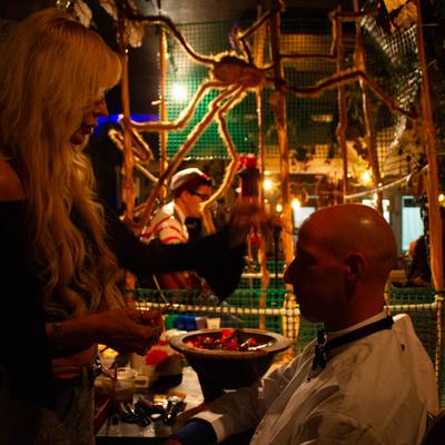 Guests and the staff.