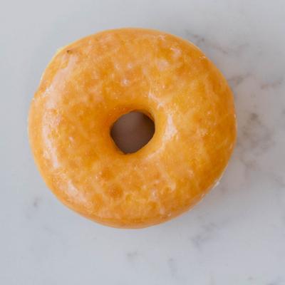 Glazed raised donut.