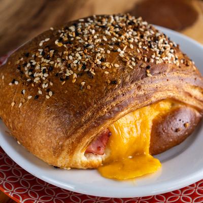 Ham and cheese croissant.