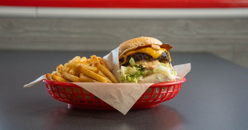 Cheeseburger and fries