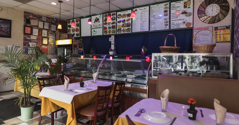 Interior space, dining area with set tables