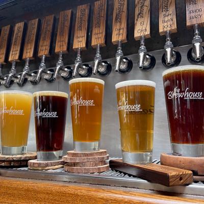 Assortment of beers.