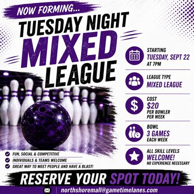 Join a Bowling League on Tuesday nights..