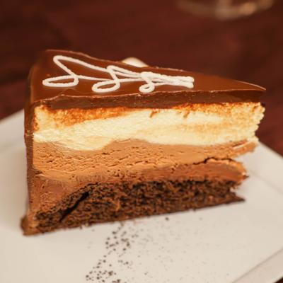 Triple chocolate mousse cake.