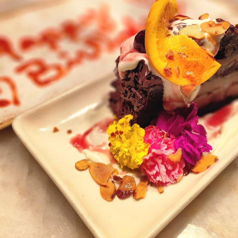 Ganache Three layered chocolate cake photo