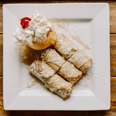 Fried Bananas and Ice Cream.