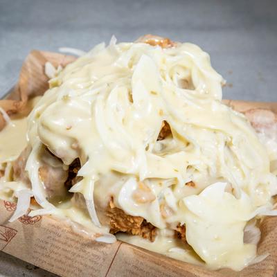 Fried chicken with chili mayo sauce.