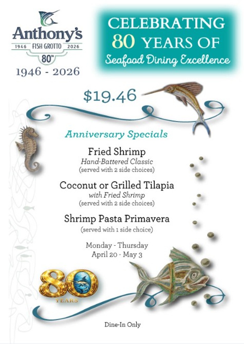 🦞 Celebrate 80 Years with Anthony’s Fish Grotto 🎉 event photo