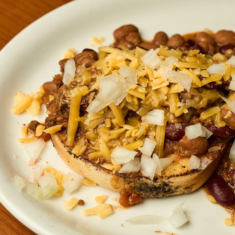 * Chili Burger (cheese & onions on request) photo