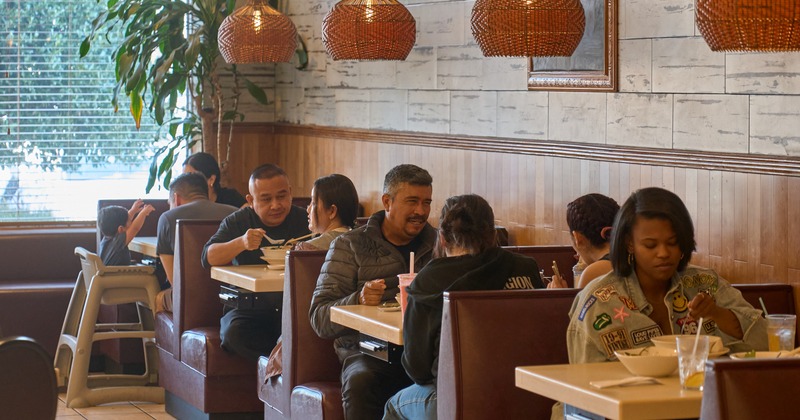 Interior, dining booths