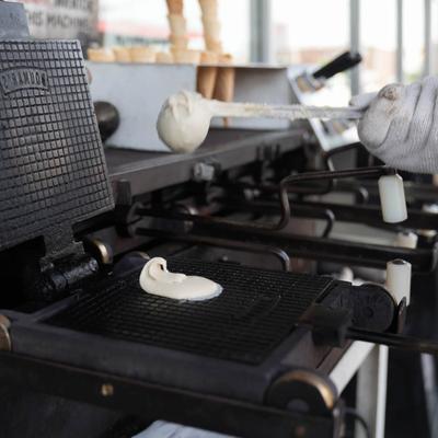 baking ice cream cones.