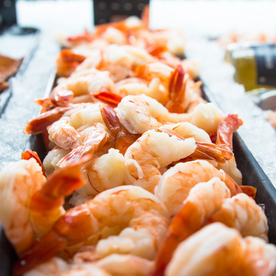 Fresh shrimp closeup.