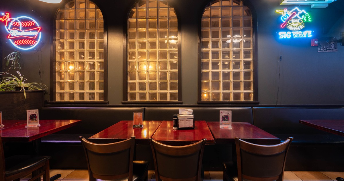 Dining table set and ready for guests