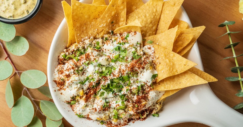 Street Corn Crema with corn chips