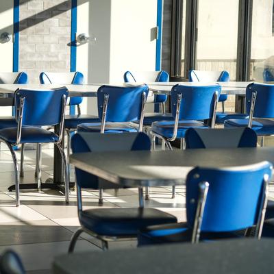 Dining tables and chairs.