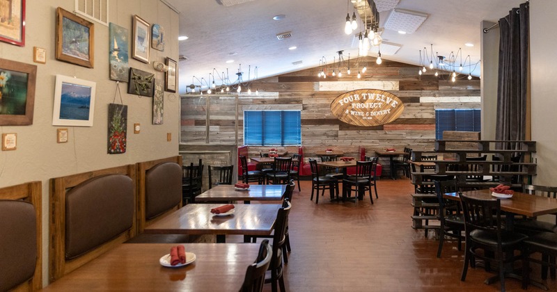 Interior, mixed seating dining area