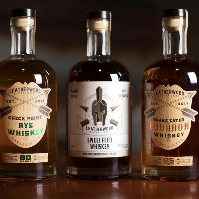 Leatherwood whiskey bottles.