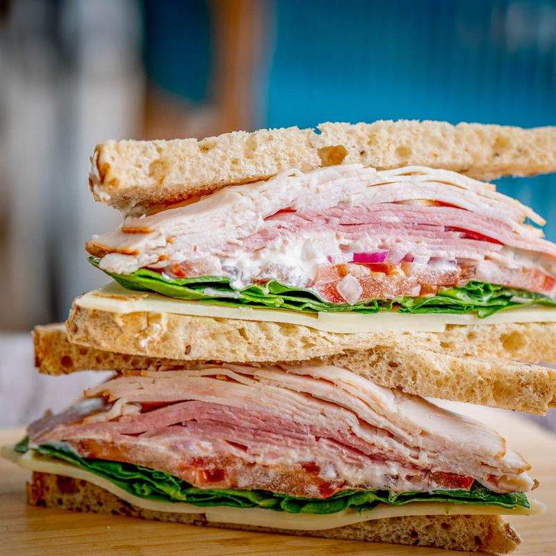 menu item 6 of 8, Turkey, Ham & Cheese Club - Sand/Wrap