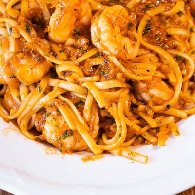 Shrimp linguine pasta.
