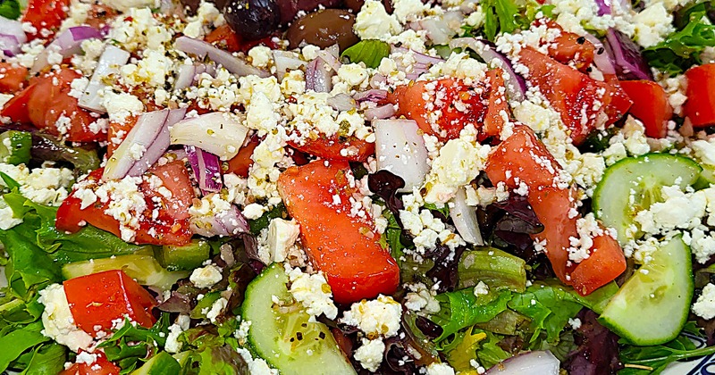 Close up of fresh Greek Salad