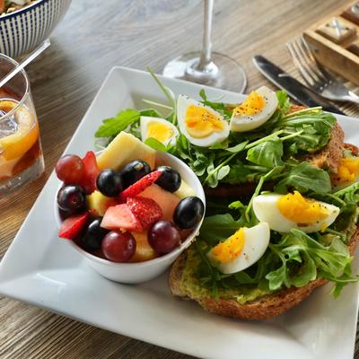 Avocado toast served.