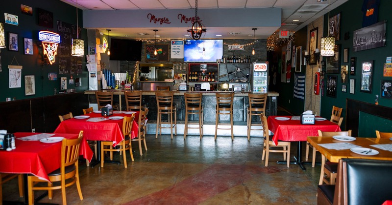 Interior, seating area and the bar