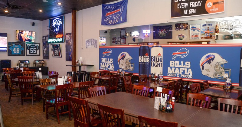 Dining area, tables ready for guests
