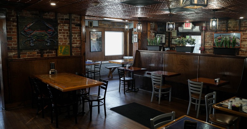 Interior, bar counter and main seating area