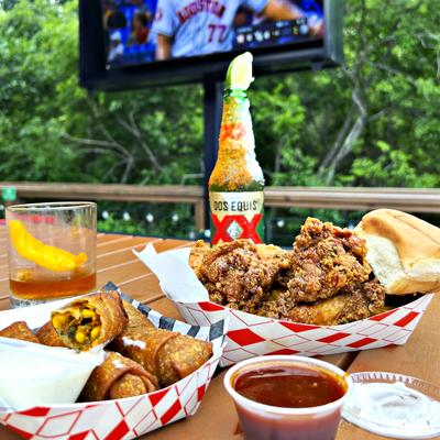 Various kinds of food served on a table