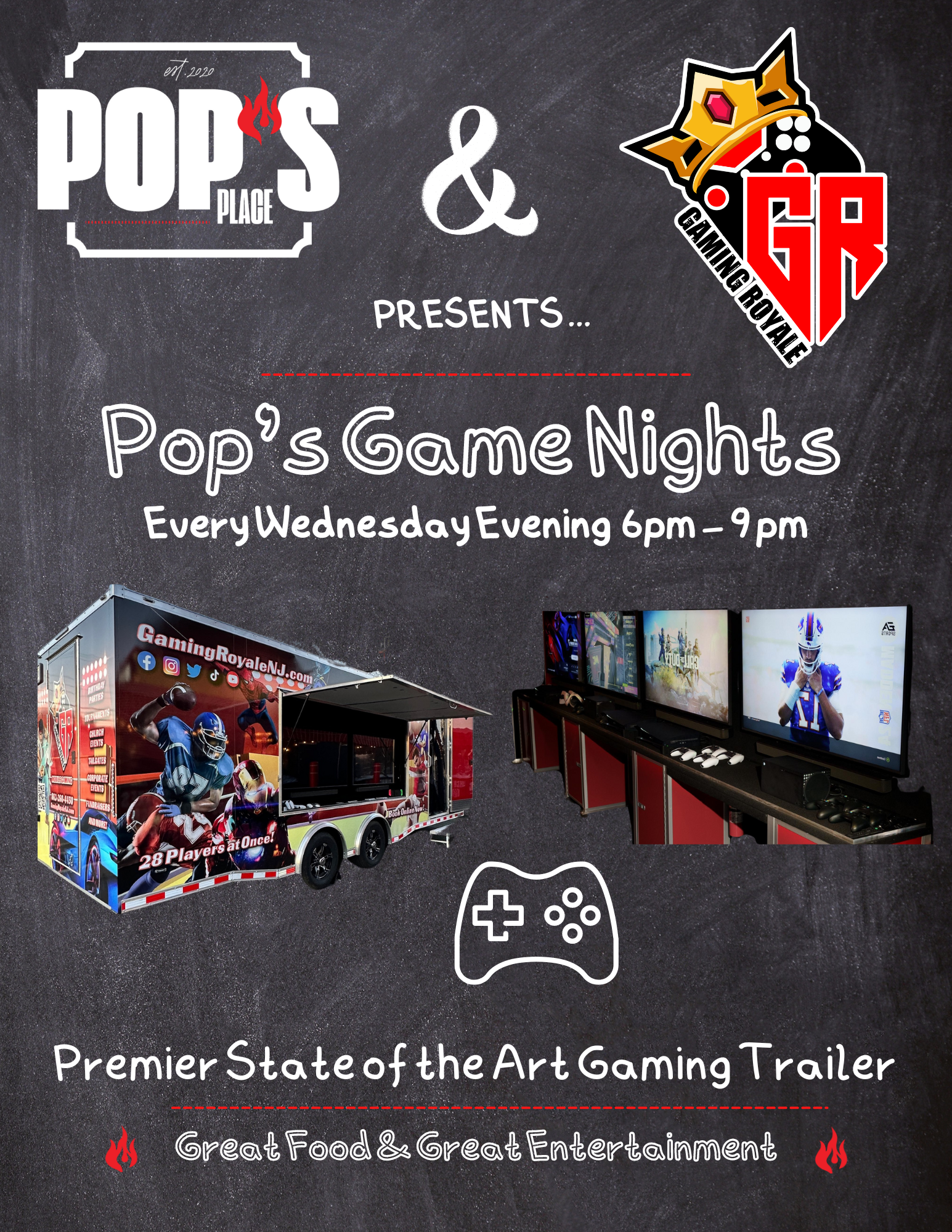 Game nights every Wednesday evening from 6-9pm