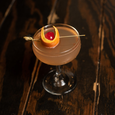 A glass of cocktail.