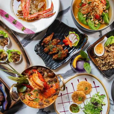 Various food dishes.