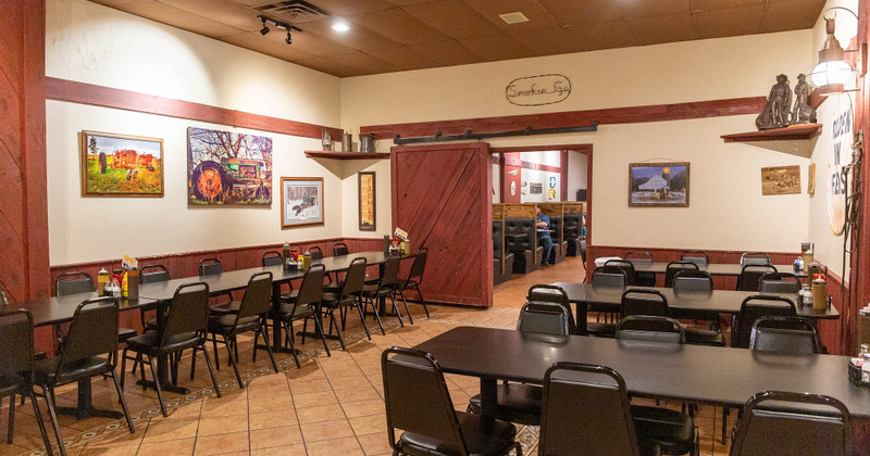 Restaurant interior, seating area