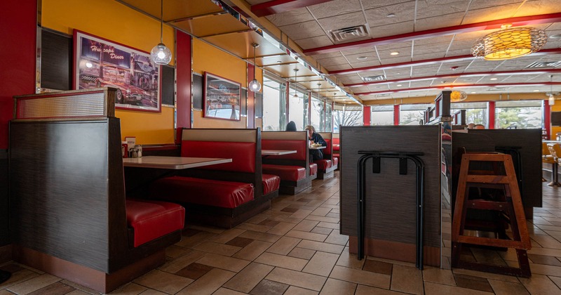 Interior, booth seating area