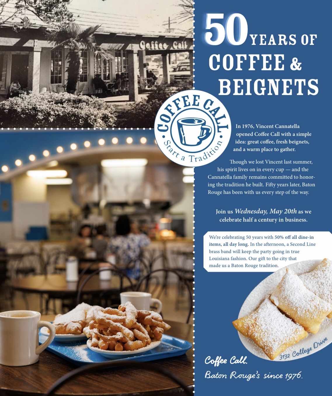Celebrating 50 years of business with a party and 50% off all day on May 20, 2026.