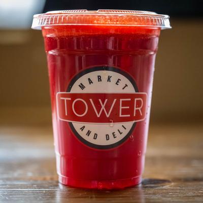 Apple, beet, carrot, celery, ginger, and orange juice.