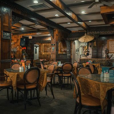 Tables in dining area