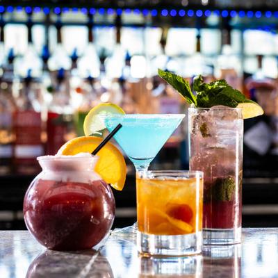 Assorted cocktail drinks.