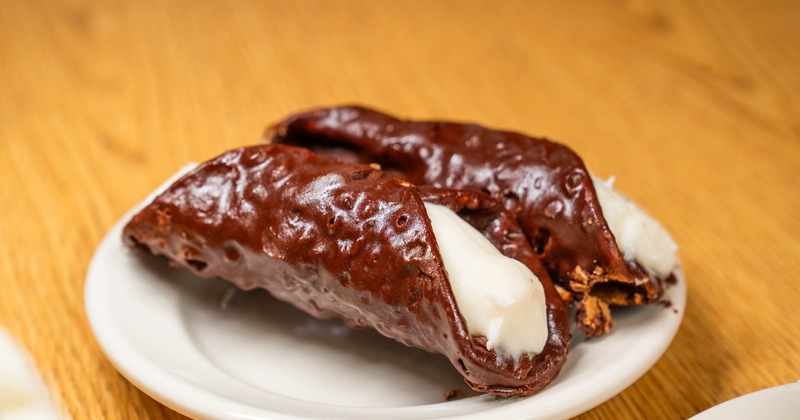 Portion of chocolate cannoli