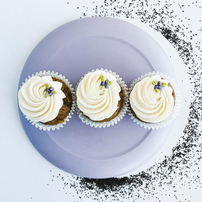 Blackberry Earl Grey Cupcake (GF, NF) photo
