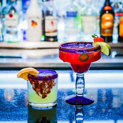 The Mezvalita cocktail and the Strawberry Jalapeno margarita.