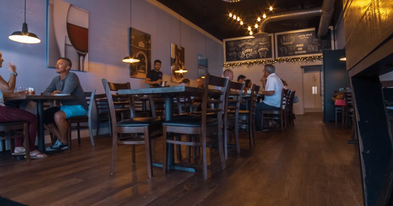 Interior, guests in the dining area