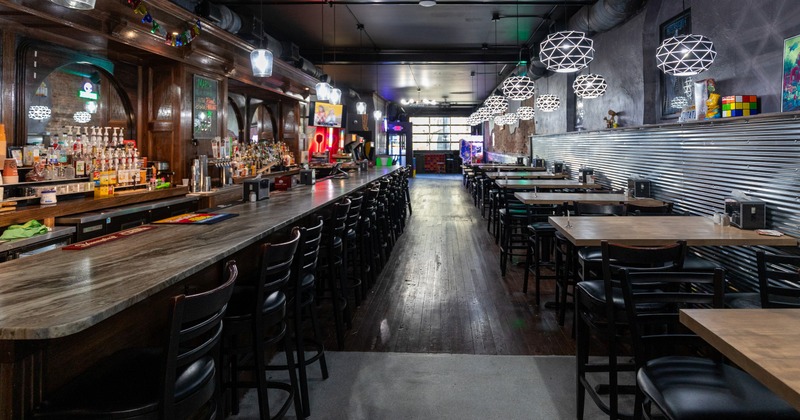 Interior, bar and seating area